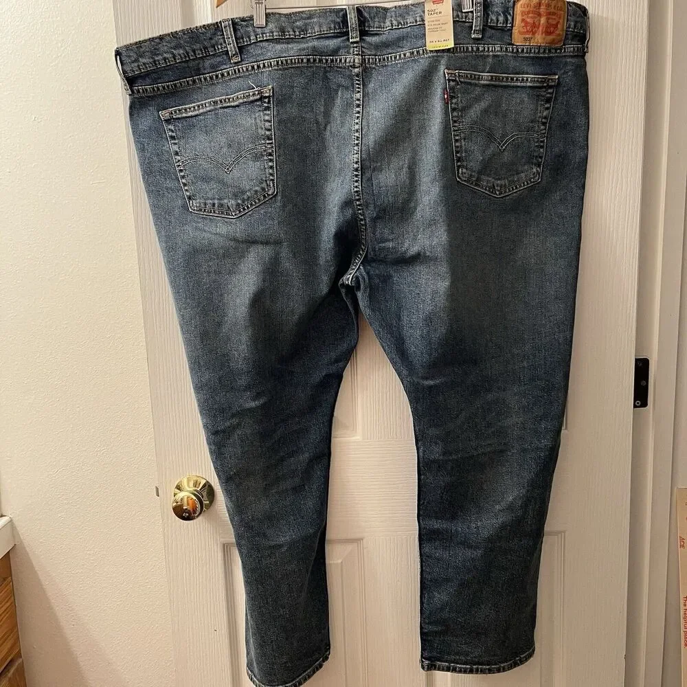 Levis 502 Taper Jeans Flex‎ Stretch Medium Blue Denim Big & Tall Size 56x30 NWT
